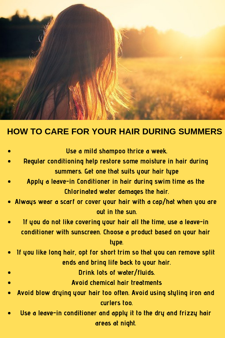 HOW TO CARE FOR YOUR HAIR DURING SUMMERS